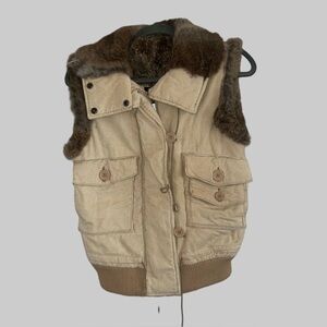 REAL FUR corduroy vest